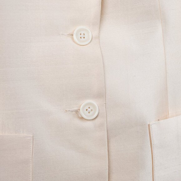 Ron Leal Vintage Classic Off White Raw Silk Blazer - Picture 8 of 9